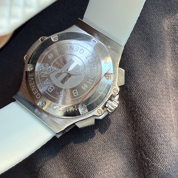 Hublot Silver and White Chronograph Watch - Picture 5 of 5